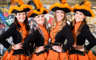 German folklore group dancing in Carnival Fasching on Rose Monday