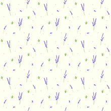 Lavender Seamless Pattern Background. Lavender Flower Textile Design. Vector