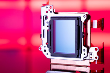 Poster - modern CMOS  camera Image sensor. digital dslr camera cmos sensor removed from camera.