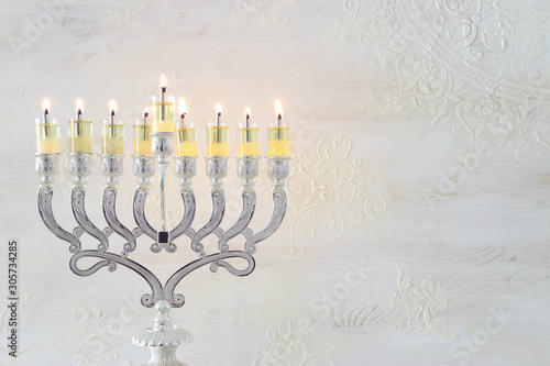Religion Image Of Jewish Holiday Hanukkah Background With Menorah Traditional Candelabra And Oil Candles Over White Background Kaufen Sie Dieses Foto Und Finden Sie Ahnliche Bilder Auf Adobe Stock Adobe Stock