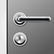 Modern Door Handle And Keyhole For Flat Key - Doorknob On Locked Door