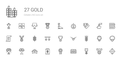 Canvas Print - gold icons set