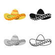 © Svitlana - Isolated object of sombrero and hat sign. Web element of sombrero and mexico stock symbol for web.