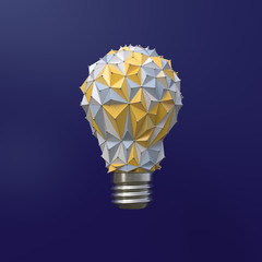 Poster - creative light bulb on blue background