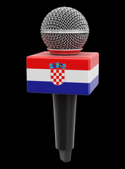 Wall Mural - Microphone with Croatian flag. Image with clipping path