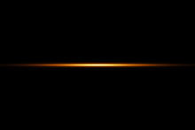 Abstract Golden Lights Lines On Black Background Vector Illustration. A Bright Flash Of Light On The Line