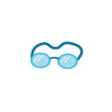Swimming Goggles Flat Style Icon