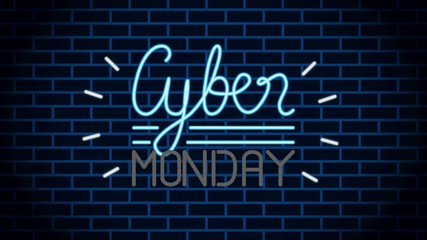 Poster - cyber monday neon light label