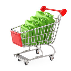 Aufkleber - Shopping Cart with Fuel Jerrycans. 3d Rendering