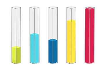 Fototapete - Colour Column Infographics Glass Chart Bars. 3d Rendering
