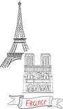 Fototapeta Paryż - eiffel tower in paris vector isolated illustration on white background. red lettering. Concept for print, cards, banner  