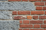 Fototapeta  - old brick wall texture in Italy, wallpaper, antico muro di mattoni in Italia