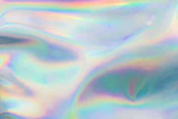 Poster - Abstract trendy holographic background. Real texture in pale violet, pink and mint colors with scratches and irregularities