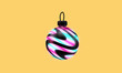 Abstract creative 3d christmas ball on bright yellow background