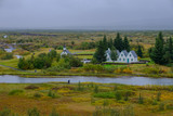 Fototapeta  - Landscape in the Thingvellir National Park in Iceland. September 2019