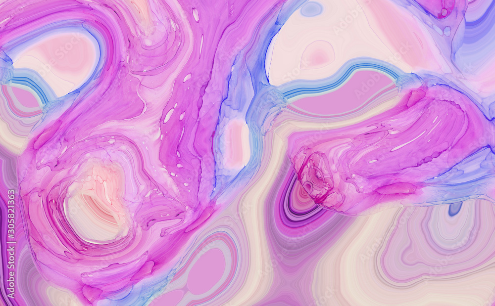 Light pink, blue and purple abstract liquid paint | WallsHeaven | KatMoy