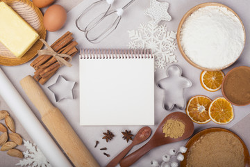 Wall Mural - Christmas cookie cooking background