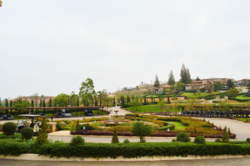 Wall Mural - Landscape of a modern valley on hill