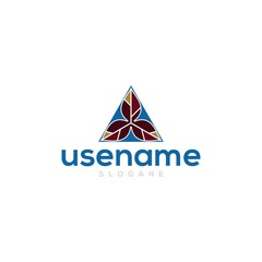Wall Mural - tea triangle logo design vector