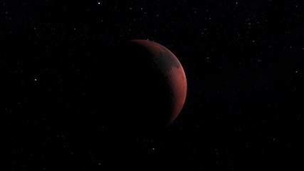Wall Mural - red planet mars slowly turning in space concept