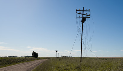 Poles and broken wiring