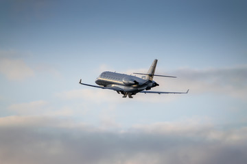 Business jet takeoff