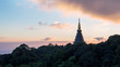 © tanarch - The Royal Stupa dedicated to His Majesty The King of Thailand at sunset in Doi Inthanon National Park, Chiang Mai, Thailand.