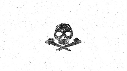 Wall Mural - skull shape with noise hand-drawn style
