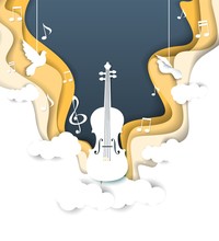 Vector Layered Paper Cut Style Music Background