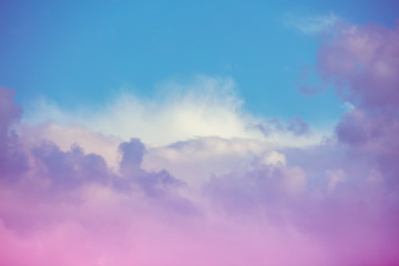 Poster - Colorful cloudy sky at sunset. Sky texture, abstract nature background. Gradient color
