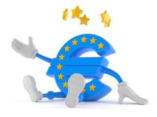 Sticker - Euro currency character with stars around head