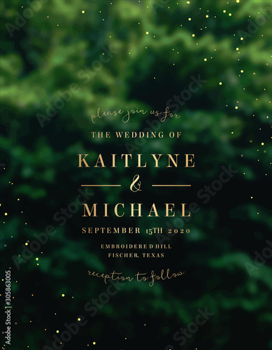 Fotografía Emerald greenery forest foliage vector background.