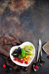 Canvas Print - porridge with berries