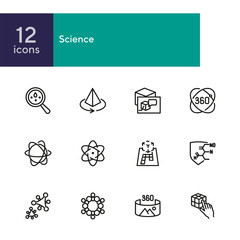 Poster - Science line icon set. Set of line icons on white background. Molecule, structure, technology. Science concept. Vector illustration can be used for topics like investigation, laboratory