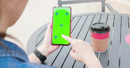 Poster - asian woman use smartphone