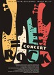 © lukeruk - Rock concert abstract artistic poster design. Cubism style colorful guitar shapes on dark background. Conceptual lifestyle vector illustration.
