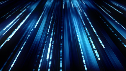 Wall Mural - technology background of a sci-fi surface with abstract data flow. futurisctic texture with a binary