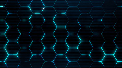 Abstract technology background with hexagonal texture. Creative hexagons pattern for futuristic concept.