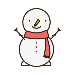 Wall Mural - merry christmas celebration snowman with scarf