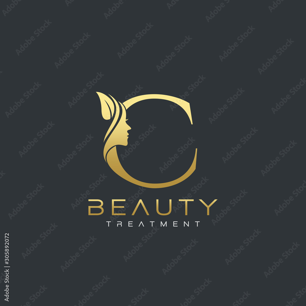 C Letter Luxury Beauty Face Logo Design Vector Stock Vector | Adobe Stock