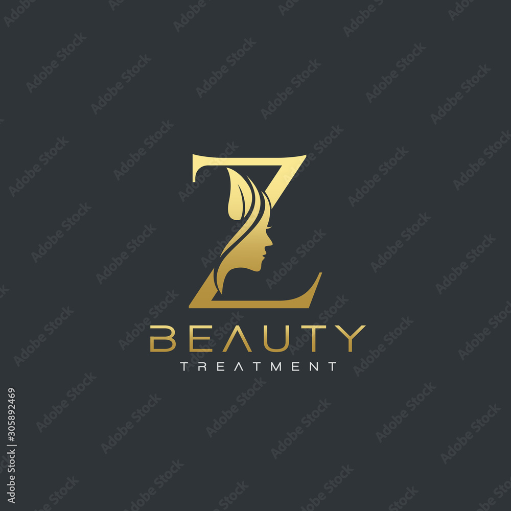 Z Letter Luxury Beauty Face Logo Design Vector Stock Vector | Adobe Stock