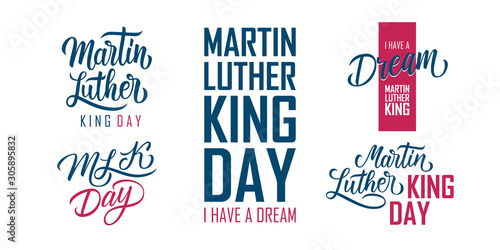 Fotomural Martin Luther King Day lettering set