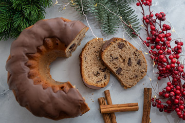 traditional home made Gingerbread Bundt Cake for Christmas 