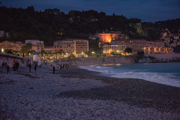 Sticker - South of France, Cote d'Azur, Nice city, sunset after a storm