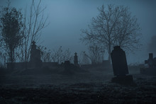 Graveyard In Fog