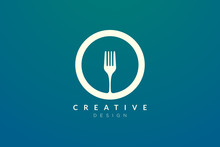 The Circle Design Is Combined With A Spoon And Fork. Illustration Of Minimalist And Elegant Logo And Icon Vector. Suitable For Restaurant Or Food Business