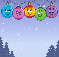 Wall Mural - Happy Christmas ornaments theme image 5