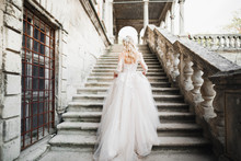 Beautiful Luxury Bride In Elegant White Dress