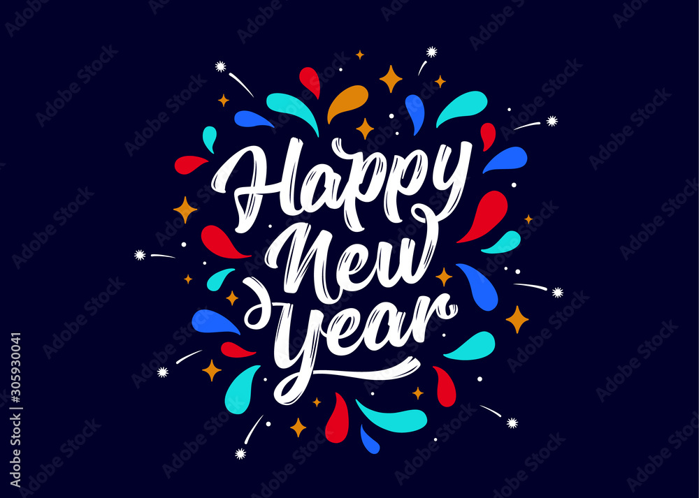 Image vectorielle Stock Happy New Year. Lettering text for Happy New ...