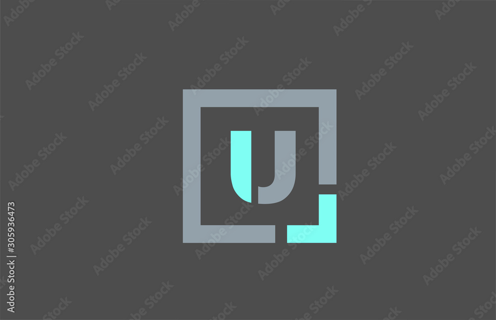 grey letter U alphabet logo design icon for business Stock Vector ...